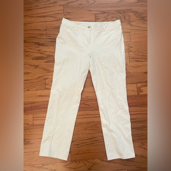 Chico's- White So Slimming Textured Fabric Size 10